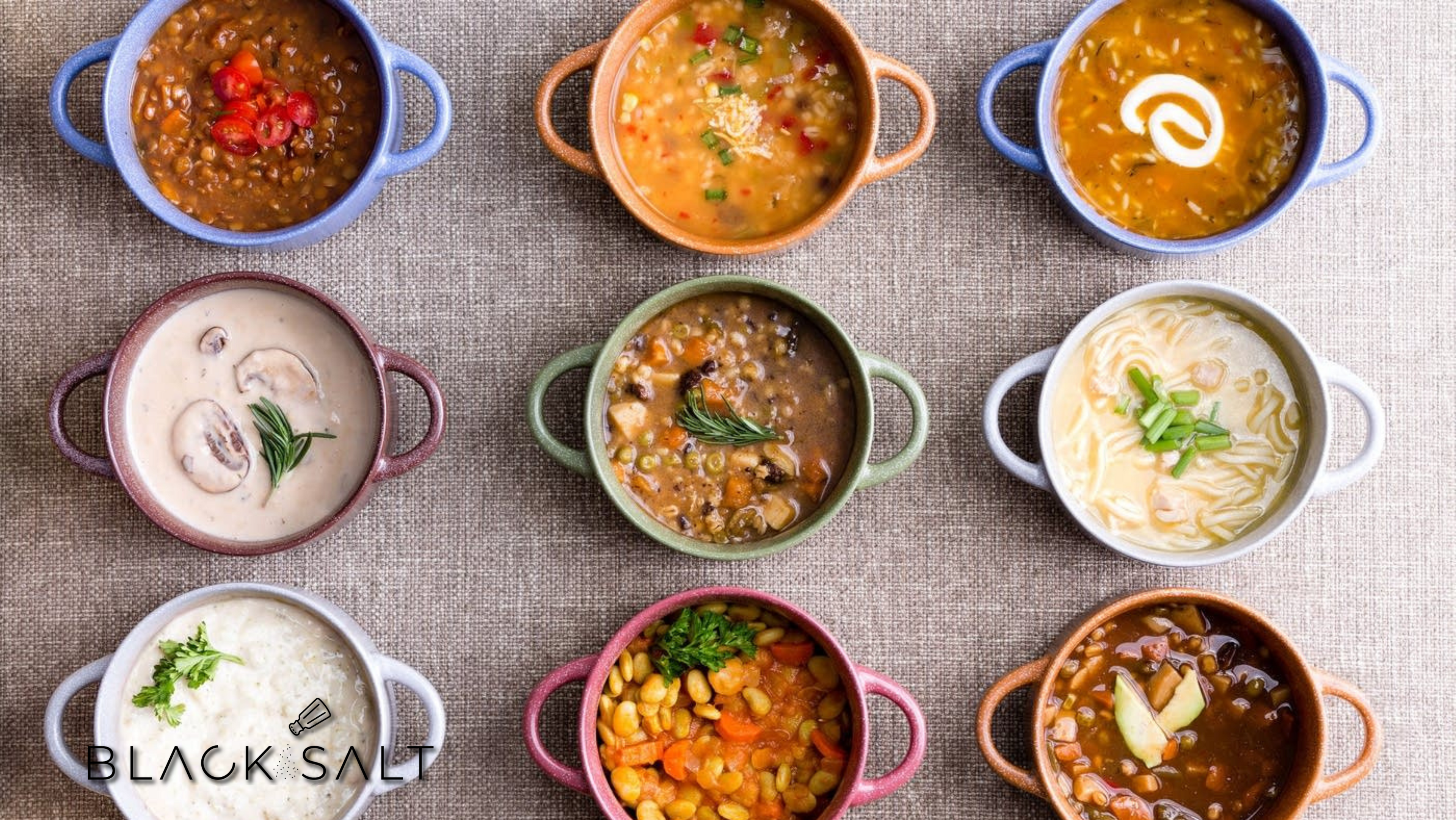 Homemade Soups, comforting and flavorful soups made from scratch with a variety of ingredients such as vegetables, meats, and herbs, offering a warm and satisfying meal option.