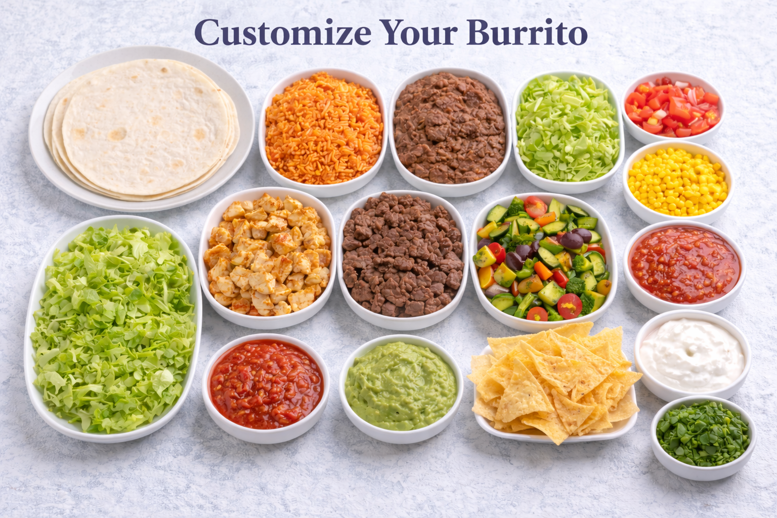 BUILD-YOUR-OWN BURRITO BAR