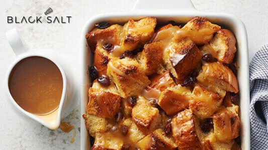 Delectable Bread Pudding, a warm and comforting dessert made with soft bread soaked in a rich custard, baked to perfection, and topped with a luscious sauce or syrup.