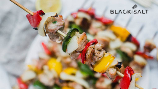 Tempting Chicken Kabobs, featuring marinated and grilled chicken pieces skewered with colorful vegetables, offering a flavorful and satisfying option for your event or gathering.
