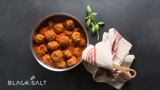 Meatballs, savory and flavorful bite-sized balls made from a mixture of ground meats, breadcrumbs, herbs, and seasonings, offering a versatile and satisfying option as an appetizer, main dish, or addition to pasta dishes.
