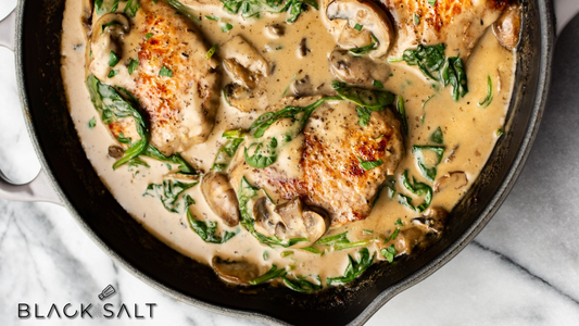 Mushroom Pork Chops, tender and juicy pork chops topped with a savory mushroom sauce, offering a flavorful and satisfying main dish option.