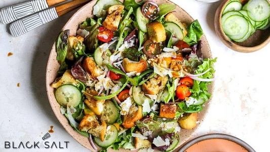 Spring Green Salad, a refreshing and vibrant salad featuring a mix of fresh greens, seasonal vegetables, herbs, and a light dressing, offering a crisp and nutritious option for a light meal or side dish.