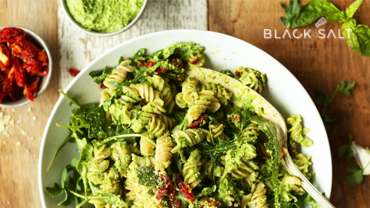 Vegan Pesto Pasta, a delightful pasta dish made with vegan pesto sauce, typically containing fresh basil, garlic, nuts, and olive oil, offering a flavorful and plant-based option for pasta lovers.